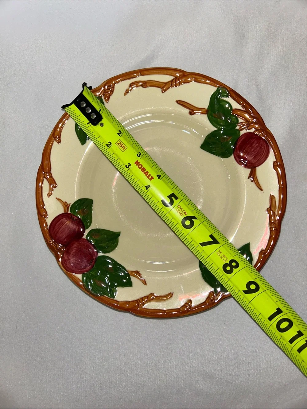 Franciscan Apple 8” Soup Bowls Set of 3 USA Vintage Rimmed Bowls - One w/ Chip